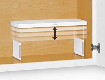 YouCopia StoreMore Height Adjustable Kitchen Cabinet Shelf Organizer, 17-Inches Long