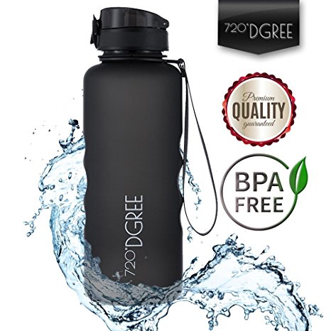 Water Bottle "uberBottle" by 720°DGREE - 20, 32, 50 oz, 0.65, 1, 1.5 liter | Sports Bottles - Tritan Plastic - BPA Free | Simple 1-Click Opening | Ideal Drinking for Fitness, Sport, Outdoor, Camping