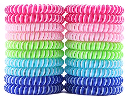 [NEW 2018] Kids Mosquito Repellent Bracelets (20 Pack) Bug & Insect Repellent Bands, More Portable than Citronella Candles or Mosquito Coils, Perfect for Camping, Hiking, Outdoors, BBQs