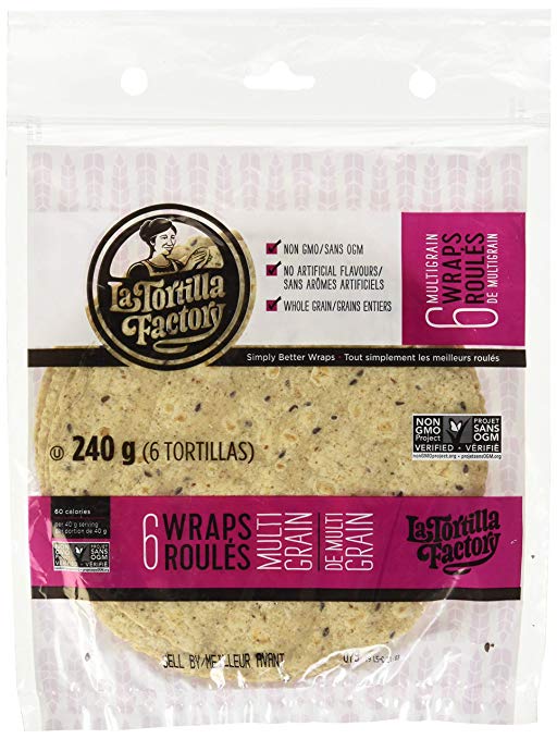 La Tortilla Factory Multigrain Wraps, 6-Pack of Non-GMO Wraps, 240gm
