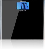 Digital Glass Bathroom Scale Black - Holds up to 400 lbs 14 inches wide platform - By Utopia Scales