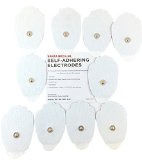 Santamedical 10 Snap-On Re-Usable White Carbon Electrode Pads with Premium Gel Hand Shape  - Satisfaction Guaranteed