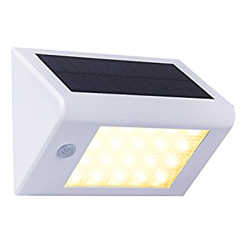 T-SUN 20 LED Super Bright IP65 Weatherproof Solar Powered Wireless Security Motion Sensor Wall Light, Wireless Exterior Security Lighting (White(3000K)