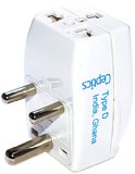 Ceptics 3 Outlet Travel Adapter Plug Type D for India Africa