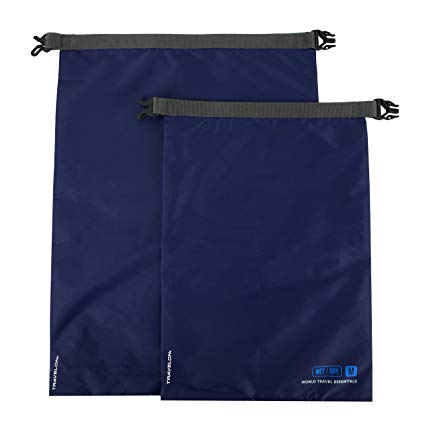 Travelon World Travel Essentials Set of 2 Dry Bags, Lush Blue
