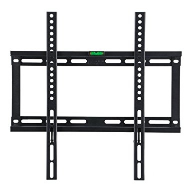 Low Profile Fixed TV Wall Mount Bracket for 23-55" Samsung Sony Vizio LG Sharp LED LCD OLED Plasma Flat Screen TVs with VESA 400x400mm, 132lbs Capacity, Fits 16" Wall Studs Includes Bubble Level