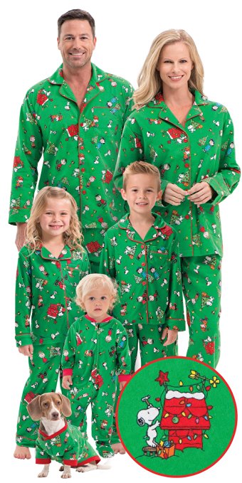 Brushed Cotton Flannel Charlie Brown Matching Christmas Pajamas for the Whole Family