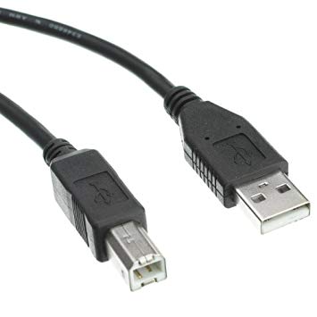GadKo USB 2.0 Printer/Device Cable, Black, Type A Male to Type B Male, 1 foot