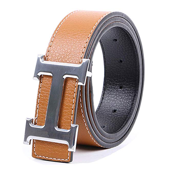 Fashion Designer H-Style Copper Buckle Unisex Belt for Casual Business