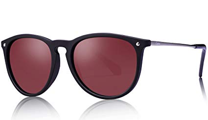 Carfia Polarized Sunglasses for Women Men丨Vintage Oversized Sunglasses with Case丨 100% UV400 Protection