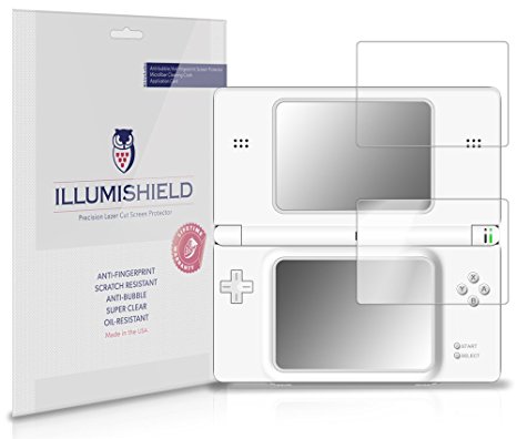 Nintendo DS Lite Screen Protector [3-Pack], iLLumiShield - Japanese Ultra Clear HD Film with Anti-Bubble and Anti-Fingerprint Invisible Shield