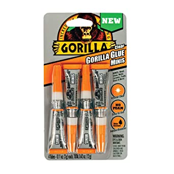 Gorilla 45 Clear Gorilla Glue: 3 Gram Tubes / 4-Pack (Clear) / 4-Pack