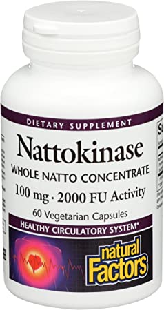 Natural Factors - Nattokinase 100mg, Supports Circulatory Health, 60 Vegetarian Capsules