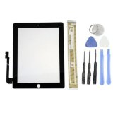 Group Vertical Black Touch Screen Display Glass Digitizer Lens Replacement for Apple iPad 3 3rd Gen A1395 A1396 A1397  Adhesive  TOOLS