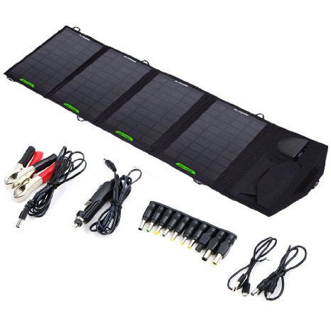 ALLPOWERS 18V 14W Solar Panel Charger5V USB with iSolar Technology18V DC Output Portable Car Charger for 12V Car Battery Laptop below 18V1A Tablet ipad mini ipod apple iphone Samsungect