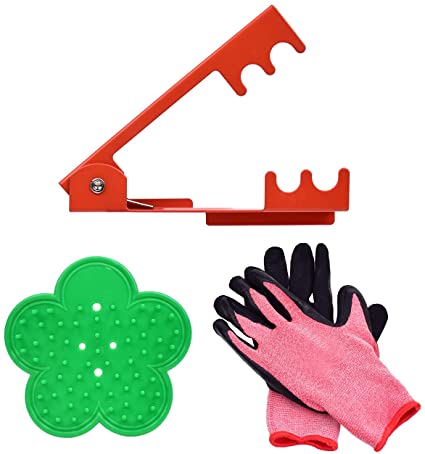 Eyourlife 3Pcs Professional Rose Leaf Thorn Stripper Kit Stripping Tool Thorn Remover for Roses Garden Glove 2 Kinds of Rose Leaf Thorn Strippers and 1 Pair Glove