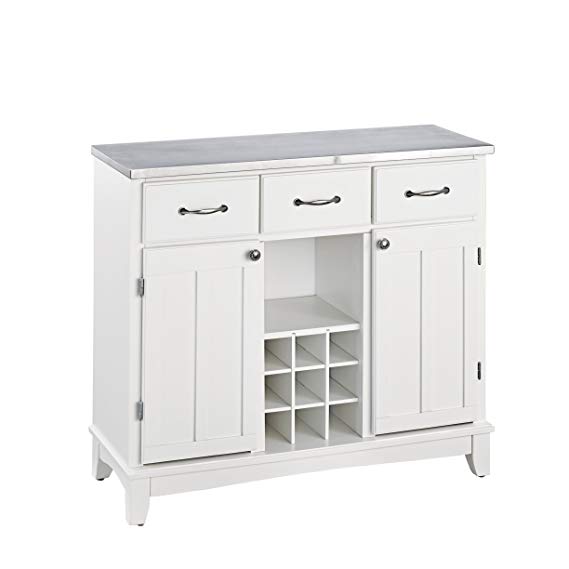 Home Styles 5100-0023 Buffet of Buffets 5001 Series Stainless Steel Top Buffet Server, White Finish