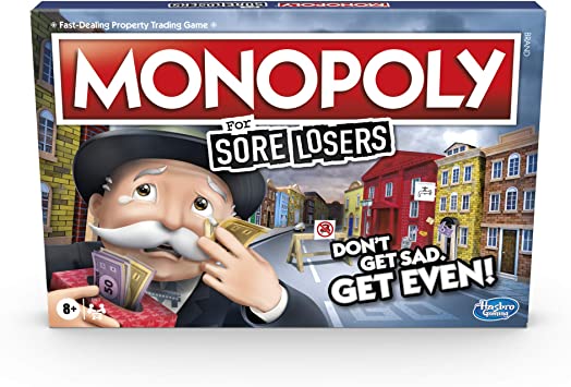 Monopoly for Sore Losers Board Game for Ages 8 and up, the Game Where it Pays to Lose