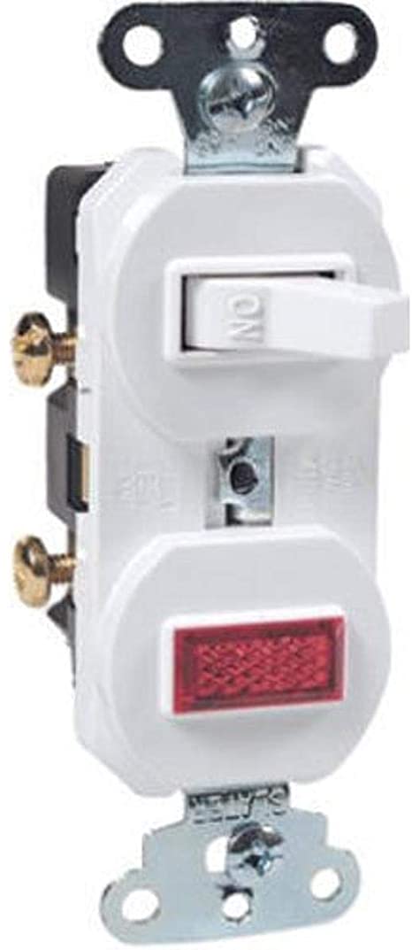 Legrand - Pass & Seymour 692WGCC6 Combination Grounding Single Pole 15-Amp 120-volt Switch and Pilot Light, White