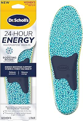 Dr. Scholl's® 24-Hour Energy Multipurpose Insoles, Returns Energy with Every Step, Relieves Foot Pressure & Tired Achy Feet, Memory Foam & Gel Insert, Women's Shoe Size 6-10, 1 Pair