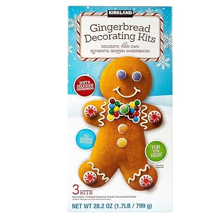 Kirkland Signature Gingerbread Decorating Kits, 3 Kits (28.2 Ounce)