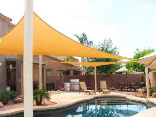 E.share 20' X 20' X 20' Sun Shade Sail Uv Top Outdoor Canopy Patio Lawn Triangle Beige Tan Desert Sand