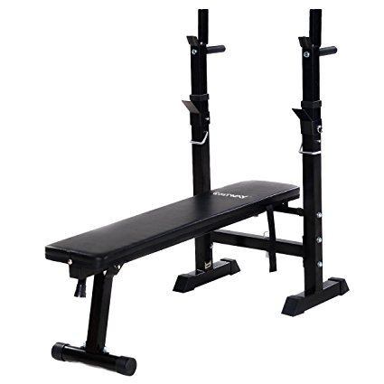 Goplus Adjustable Folding Weight Lifting Flat Incline Bench Fitness Body Workout