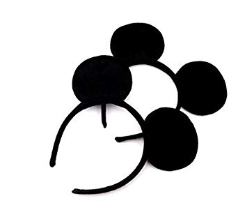 Finex Mickey Minnie Mouse Costume Deluxe Fabric Ears Headband Set of 2 (Mickey -Child-)