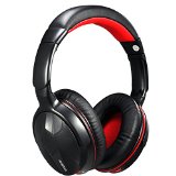 Ausdom M04s Bluetooth40 Stereo Wired  Wireless Stereo Headphones with Built-in Microphone and NFC Black and Red