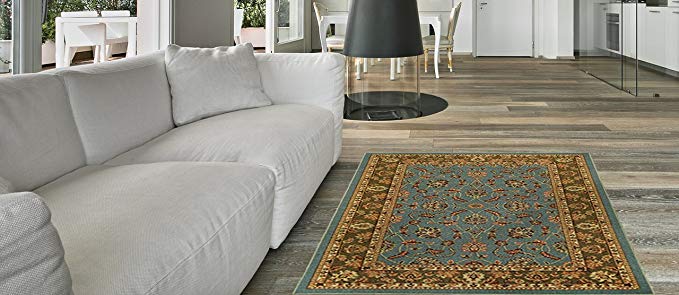 Maxy Home Hamam Traditional Multicolor 5 ft. x 6 ft. 6 in. Rubber Backed Area Rug