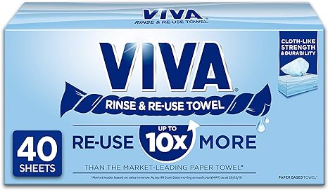 VIVA Paper Towel Rinse & Re-Use Paper Towel 40 Count
