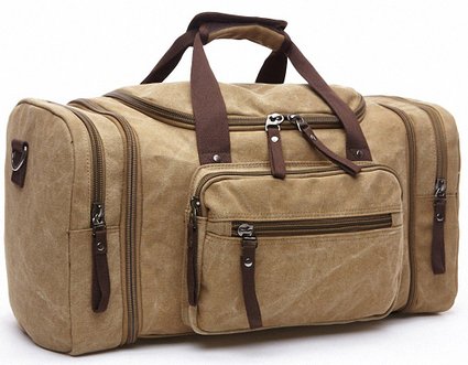 Oversized Canvas Travel Tote Luggage Weekend Duffel Bag