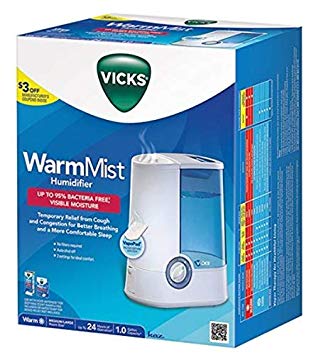 Vicks Warm Mist Humidifier, New Model 24 Hours- (24-Hour Model)