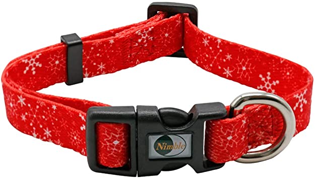 NIMBLE Christmas Dog Collar Adjustable Soft Comfortable 8 Patterns Holiday Dog Collars for Small Medium and Large Dogs