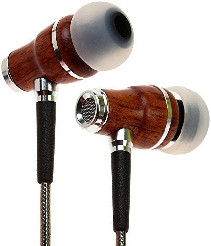 Symphonized NRG 2.0 Premium Genuine Wood In-ear Noise-isolating Headphones|Earbuds|Earphones with Innovative Shield Technology Cable and Mic (Gunmetal)
