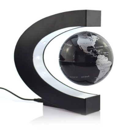 Lightahead® Levitation Floating Globe Rotating Magnetic Mysteriously Suspended in Air World Map Great Fathers day, Christmas gift (Black)