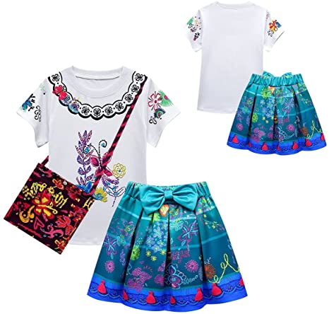 ocarseii Isabela Costume For Girls Short Sleeve Shirt Mirabel Dress 3 Pieces