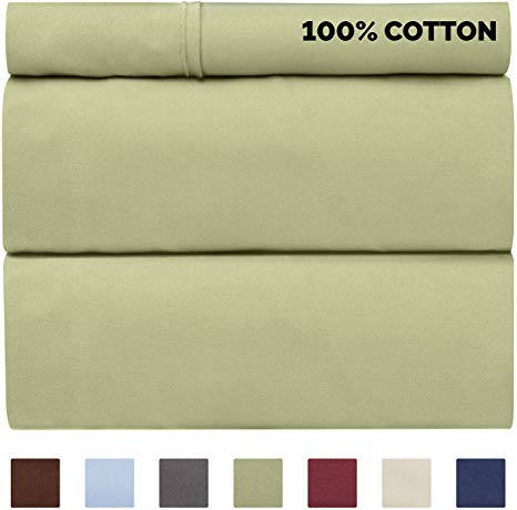 100% Cotton Sheets - Twin XL Size Cotton Sheets - 400 Thread Count Twin XL Size Sheets - Long Staple Twin XL Cotton - 400 TC Twin XL Sheet Set - Cotton Twin XL Bed Sheets Set - Pure Cotton