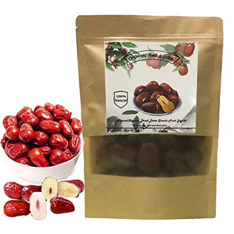 Dried Red Jujube Dates, Red Date,Organic Crisp Dates Chinese Hong Zao Jujube Chinese Superfoods Dried Dates (250g/0.55 lb)