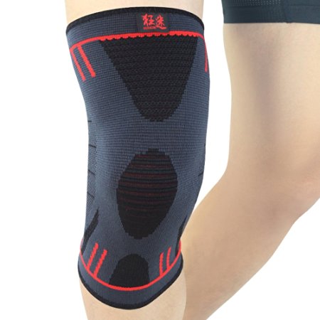 Kuangmi Knee Brace Compression Sleeve Sports Support Brace Pad for Running,Jogging,Basketball,Football Joint Pain Relief