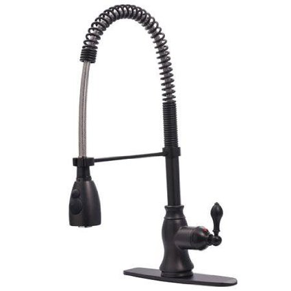Kingston Brass GS8895ACL  American Classic 8-Inch Centerset Single Handle Kitchen Faucet with Pull-Out Sprayer 8-12-Inch in Spout Reach Oil Rubbed Bronze