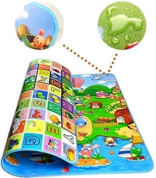 Graco-Double Sided-Water Proof-Baby Play-Mat Play-mats for-Kids Large-Size Baby-Carpet Play-mat-Crawling Baby-mat (Size-6X4 Fit) (Multicolour)