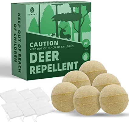 SUAVEC Deer Repellent, Rabbit Repellent, Deer Deterrent for Trees, Rabbit Repellant for Garden, Deer Repellent Outdoor for Plants, Deer Repellent for Yard Powerful, Deer Repellant for Lawn- 6 Packs