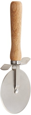 Winco PWC-4 4-Inch Diameter Blade Pizza Cutter with Wooden Handle