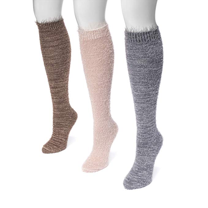 Muk Luks Women's 18'' Soft Feather Yarn Knee High Socks