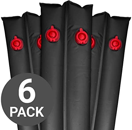 Robelle 3805-BLK-06 Deluxe 16g. Double-Chamber 4-Foot Black Winter Water Tube for Swimming Pool Covers, 6-Pack