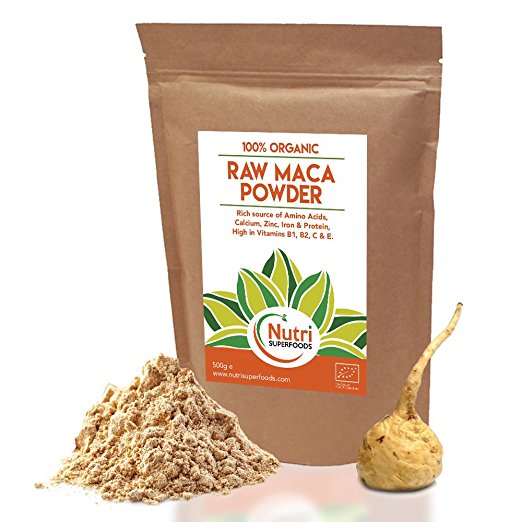 Maca Root Powder, Raw Organic, Premium Vegan Superfood, Promotes Fertility for Men & Women, Balances Hormones, Mood Swings, Menopause, Improves Stamina, Reduces Stress & Anxiety - 500g