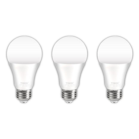 TIWIN A19 E26 LED Bulbs 100 watt equivalent (11W),Soft White (2700K), 1100lm, CRI80 , General Purpose Light Bulb,UL Listed, Pack of 3