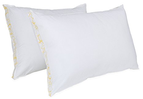 BioPEDIC Sleep Styles Medium Density Gusseted Sidewall Bed Pillow, Standard, White, 2-Pack