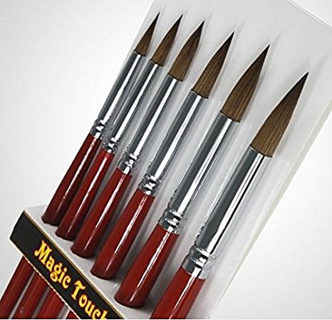 Artist Paint Brushes - Top Quality Red Sable (Weasel Hair) Long Handle, Round Paint Brush Set For Watercolor, Acrylic and Oil Painting. The Natural Characteristics of the Weasel Hair Offer Excellent Paint Holding Capacity and Easy Flow